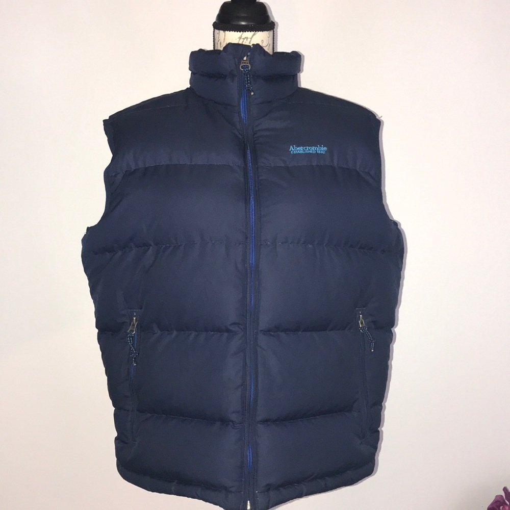 ABERCROMBIE AND FITCH Men’s Puffer Navy Blue Vest